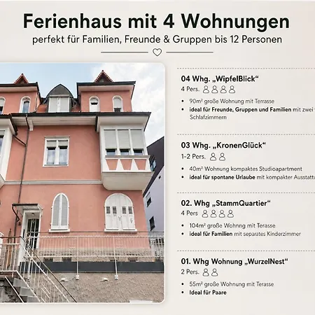 Apartment 3 Apartments Fuer 2-12 Gaeste In Bad Wildbad, 10 Min Zur Sommerbergbahn